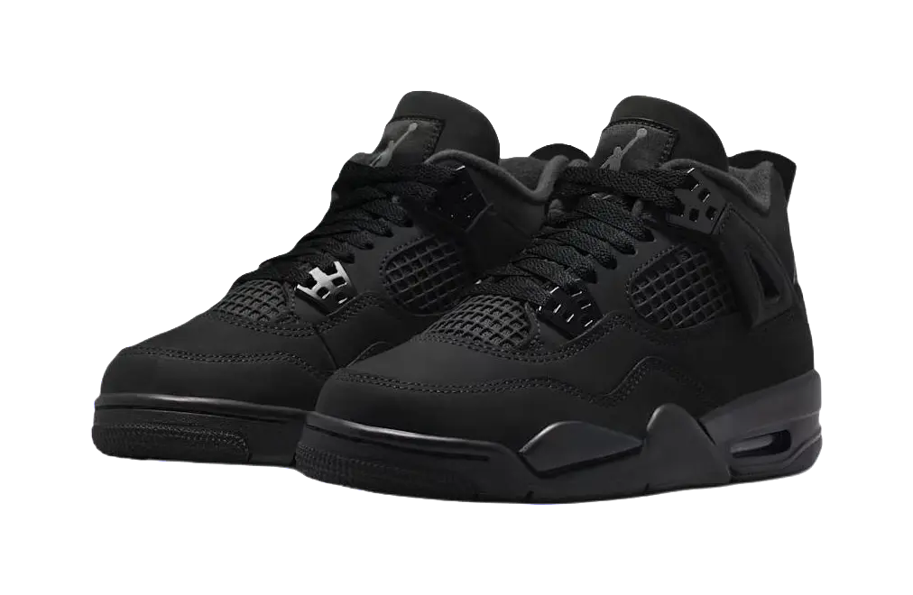 Jordan Air Jordan 4 Mid top Childrens Basketball Shoes Black Unisex  vjsneaker.com