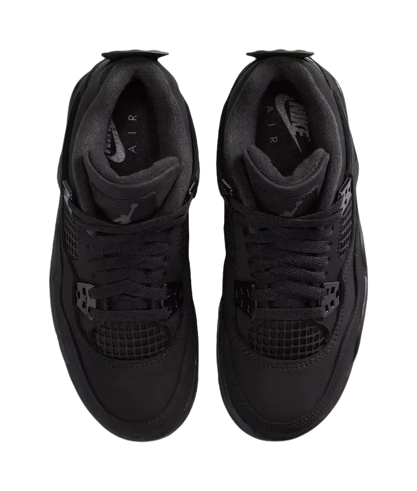 Jordan Air Jordan 4 Mid top Childrens Basketball Shoes Black Unisex  vjsneaker.com