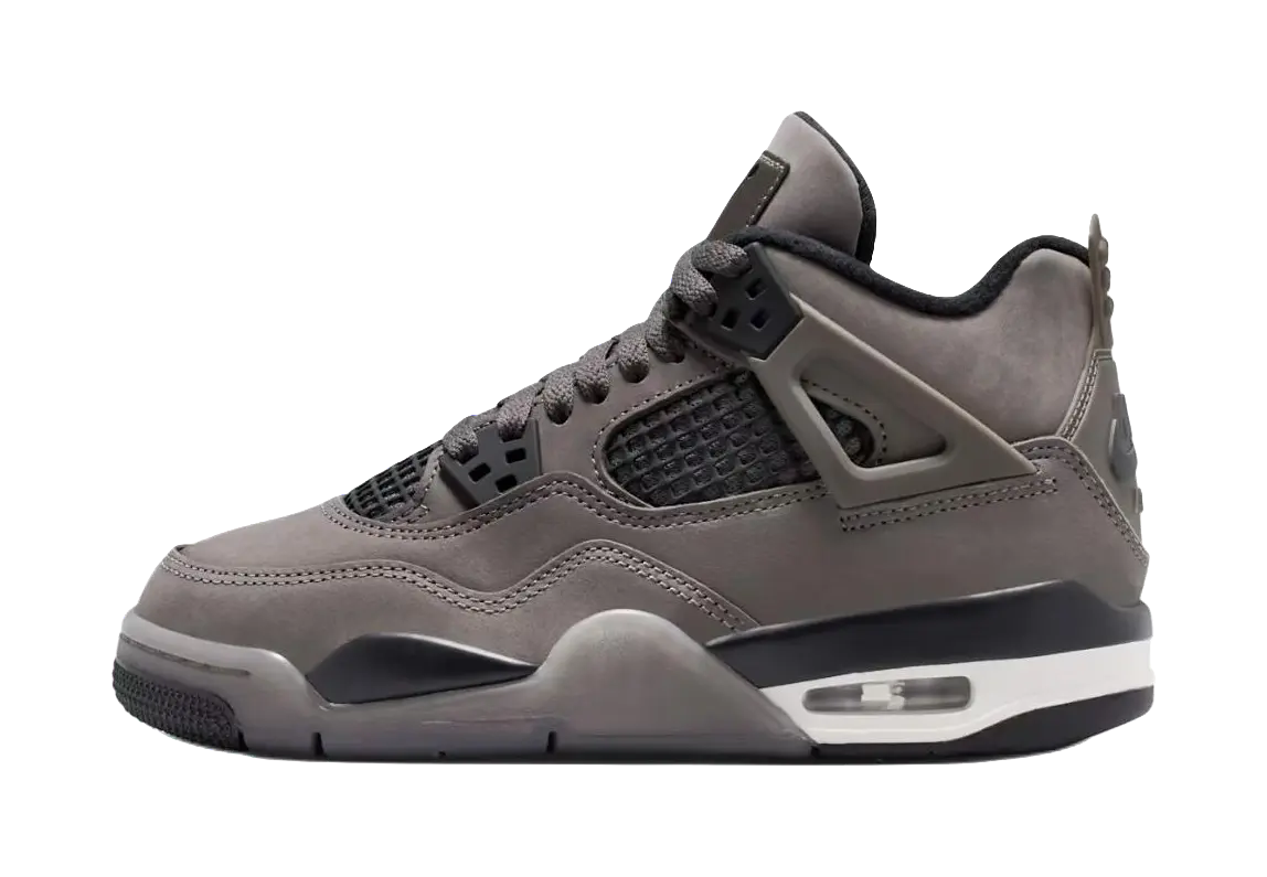 Jordan Air Jordan 4 Mid top Childrens Basketball Shoes Gray Black Unisex  vjsneaker.com