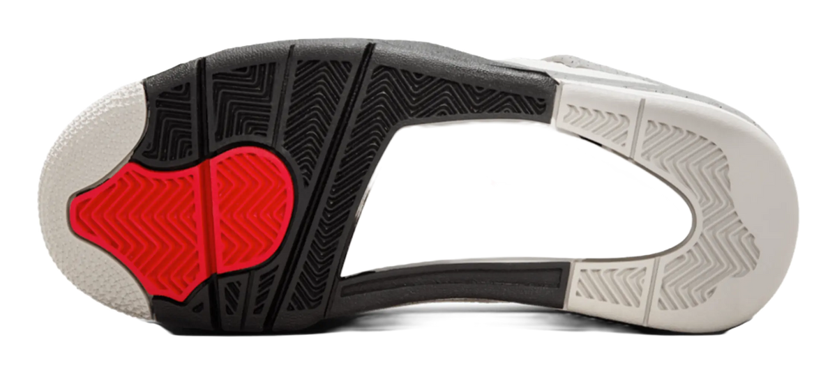 Jordan Air Jordan 4 Slip Resistant Abrasion Resistant Mid top Childrens Basketball Shoes White Black Unisex  vjsneaker.com