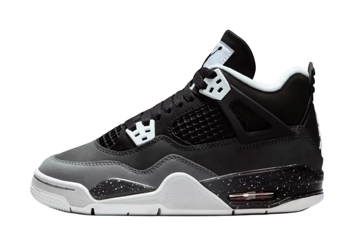 Jordan Air Jordan 4 Slip Resistant Anti Kick High top Childrens Basketball Shoes Black  vjsneaker.com