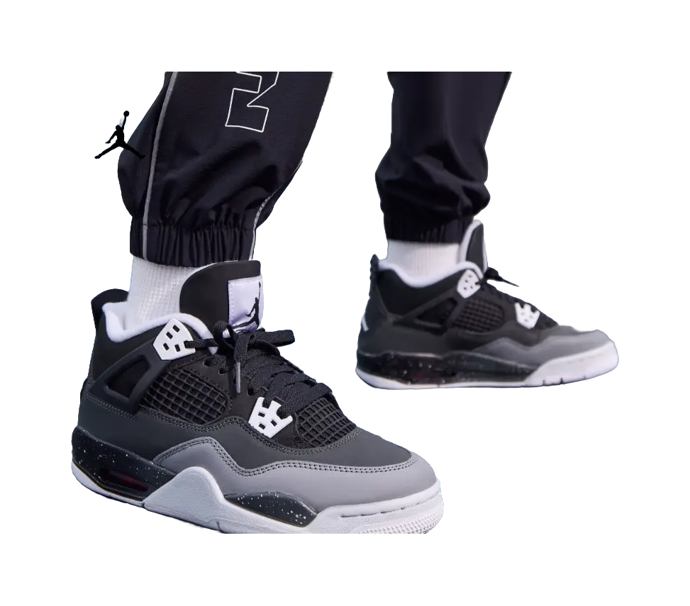Jordan Air Jordan 4 Slip Resistant Anti Kick High top Childrens Basketball Shoes Black  vjsneaker.com