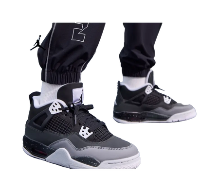 Jordan Air Jordan 4 Slip Resistant Anti Kick High top Childrens Basketball Shoes Black  vjsneaker.com