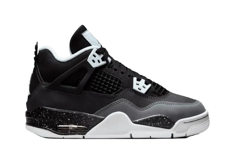 Jordan Air Jordan 4 Slip Resistant Anti Kick High top Childrens Basketball Shoes Black  vjsneaker.com