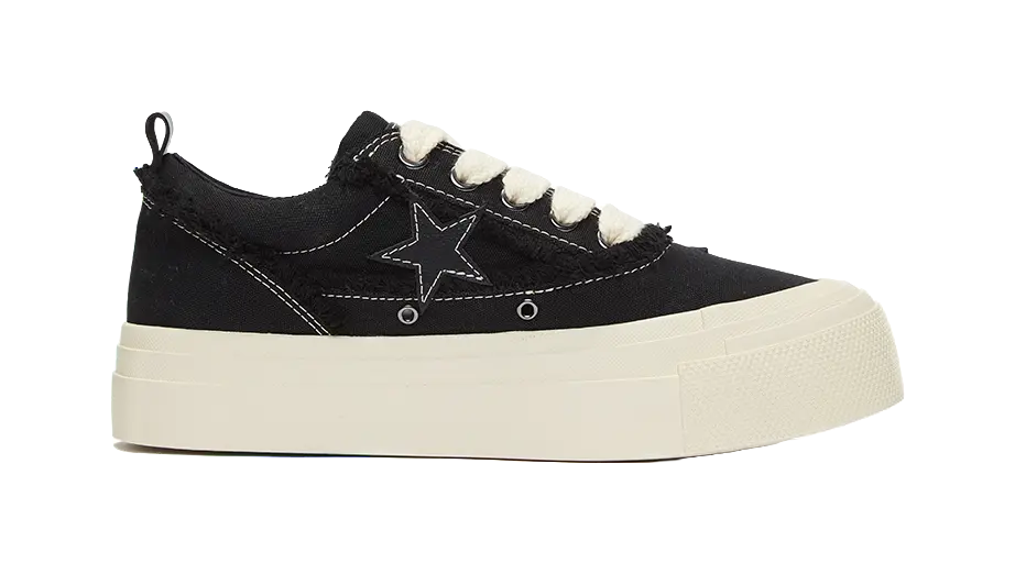 KAALIXTO Canvas Shoes Unisex Low top Black  VJSNEAKER