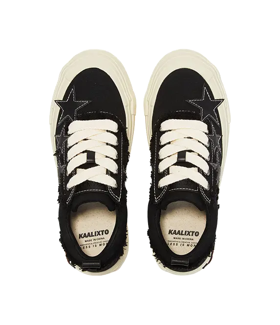KAALIXTO Canvas Shoes Unisex Low top Black  VJSNEAKER