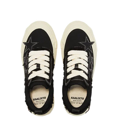 KAALIXTO Canvas Shoes Unisex Low top Black  VJSNEAKER