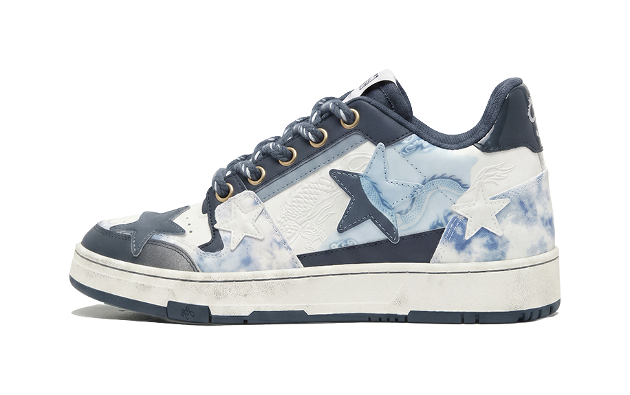 KAALIXTO Skateboarding Low "Azure Dragon" KSH240101 - Unisex Blue Navy White