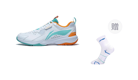 LINING Ace Badminton Shoes Unisex Low top White/Green/Orange 