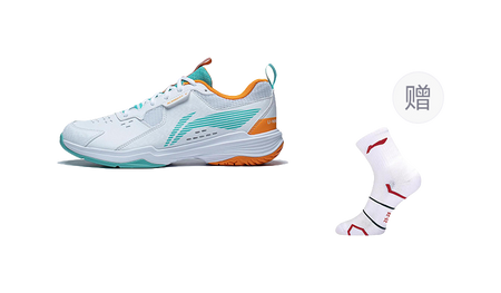 LINING Ace Badminton Shoes Unisex Low top White/Green/Orange 