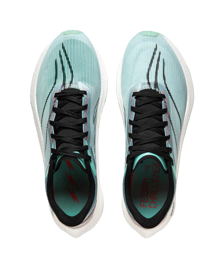 LINING Feidian 4 Challenger Running Shoes Men's Low top Cloud Blue/Fluorescent Ice Cyan 