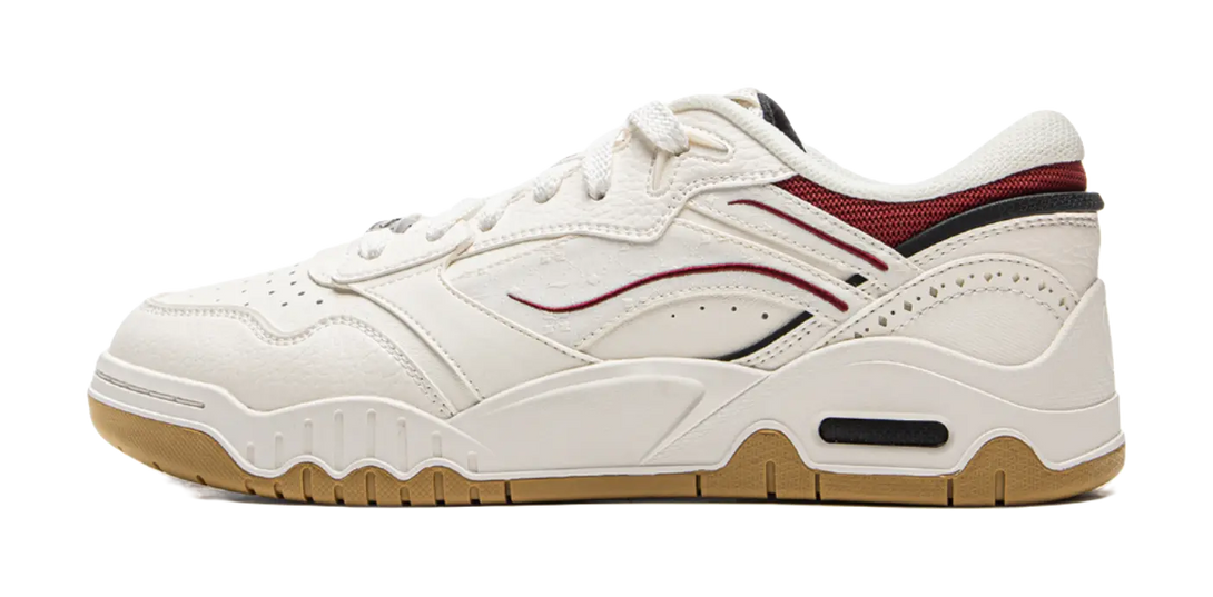 LINING Moon White 3 Skateboard Shoes Men's Low top White Red 