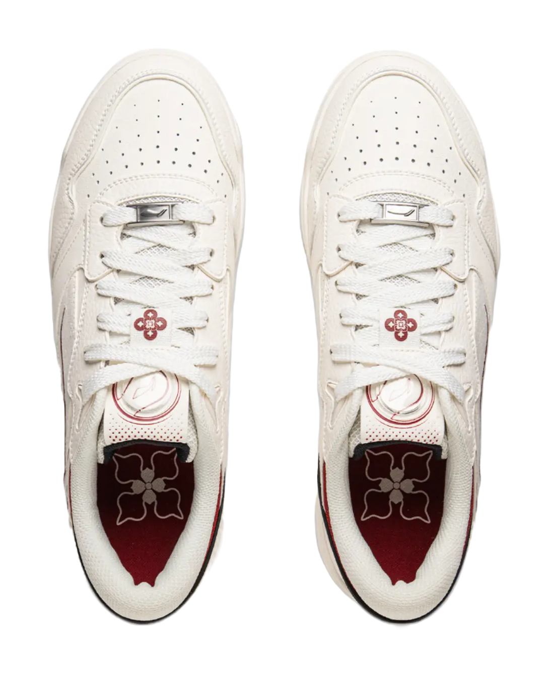 LINING Moon White 3 Skateboard Shoes Men's Low top White Red 