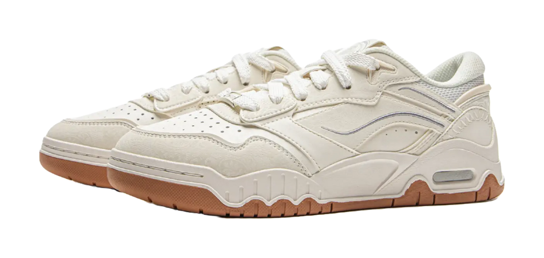 LINING Moon White 3 Skateboard Shoes Women's Low top Mist White 