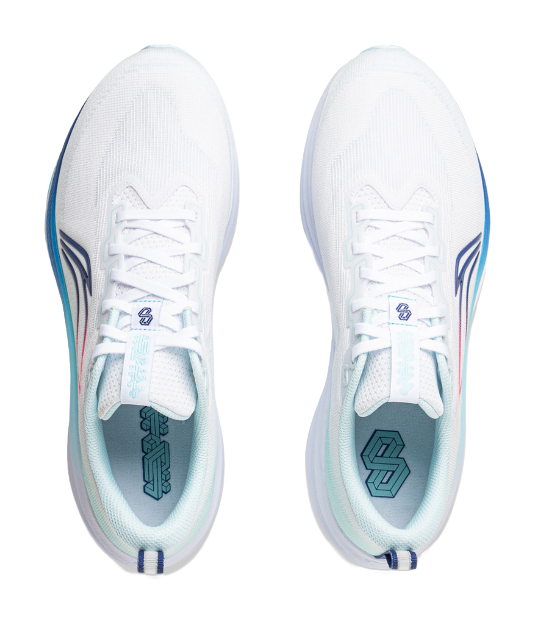 LINING Red Hare 8 Running Shoes Men's Low top Standard White, Light Sky Blue 