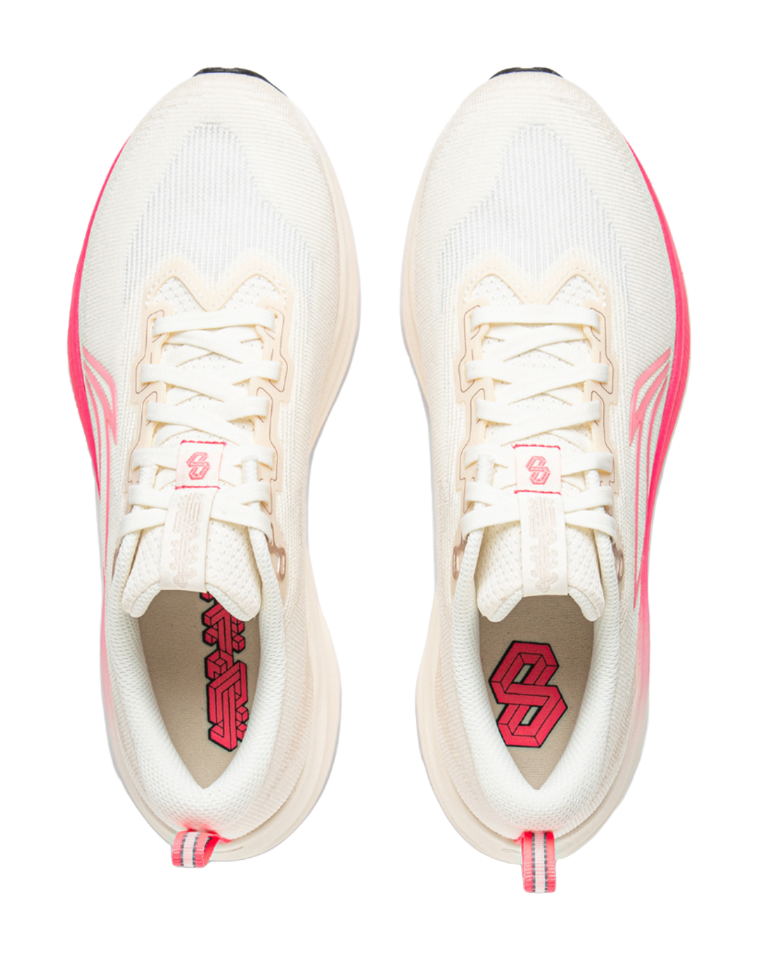 LINING Red Hare 8 Running Shoes Women's Low top Beige White Pink 