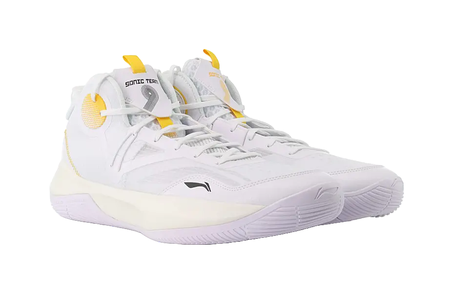 LINING Sonic 9 Team Basketball Shoes Mens Mid top White/Orange 