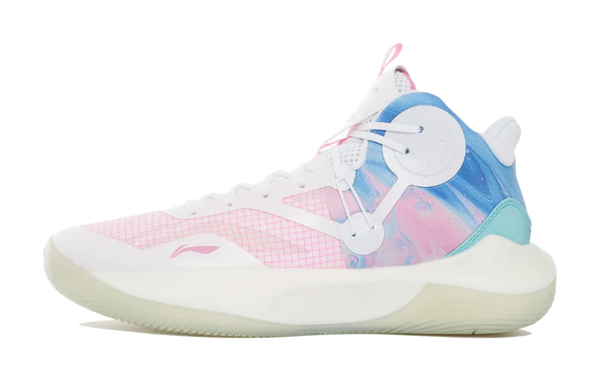 LINING Sonic 9 Team - Mens On Court Basketball Shoes White/Pink/Blue 