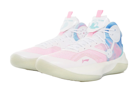 LINING Sonic 9 Team - Mens On Court Basketball Shoes White/Pink/Blue 