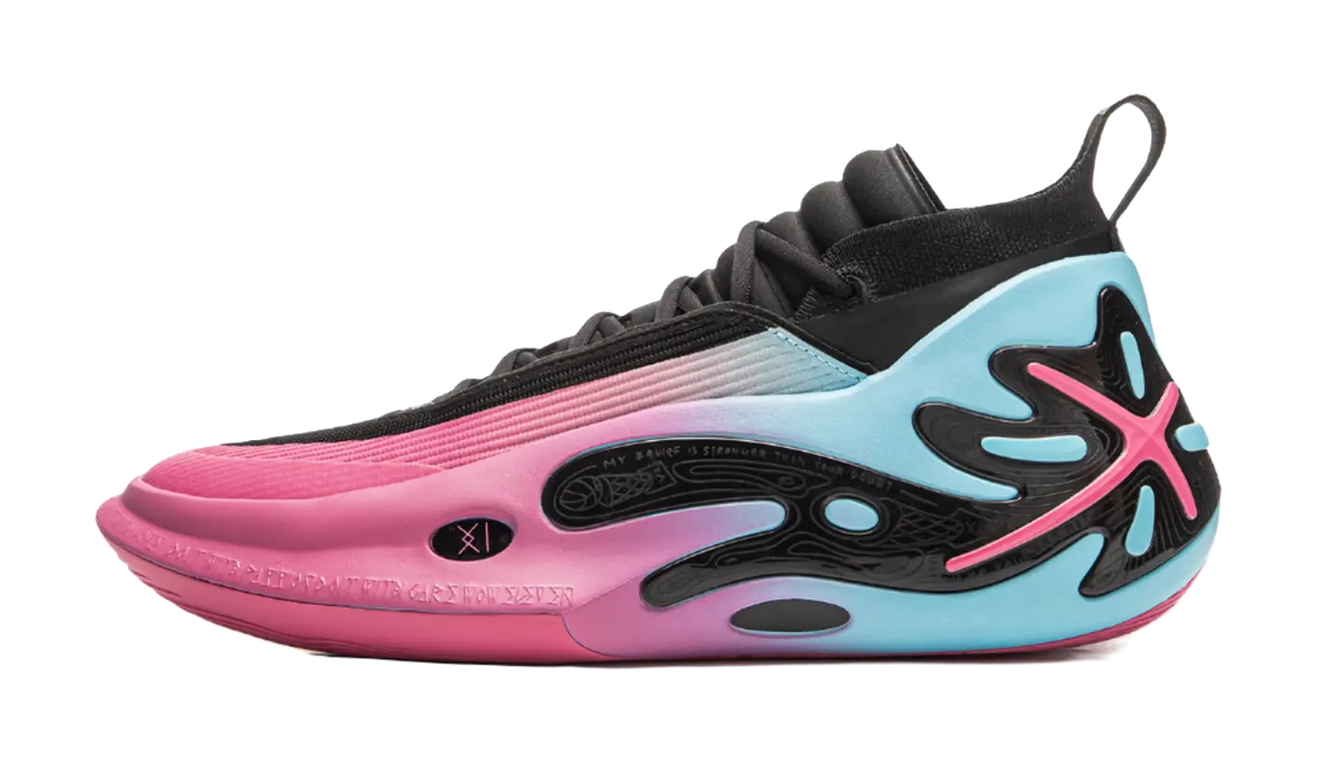 LINING Wow11 Basketball Shoes Mens Mid top Black Pink 