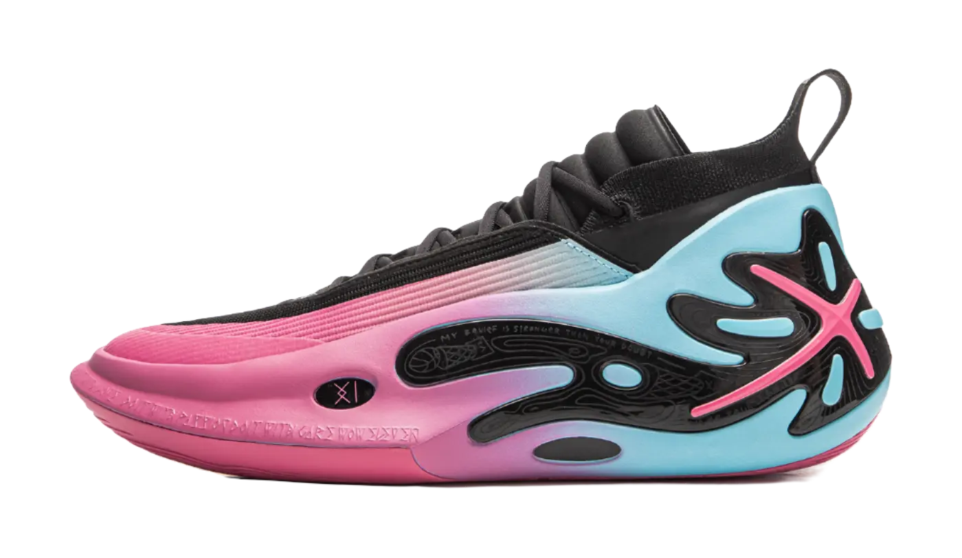 LINING Wow11 Basketball Shoes Mens Mid top Black Pink 