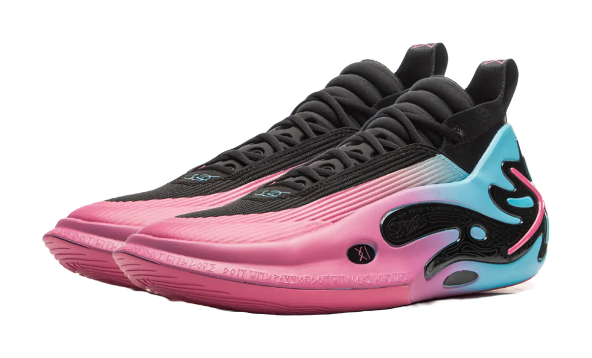 LINING Wow11 Basketball Shoes Mens Mid top Black Pink 