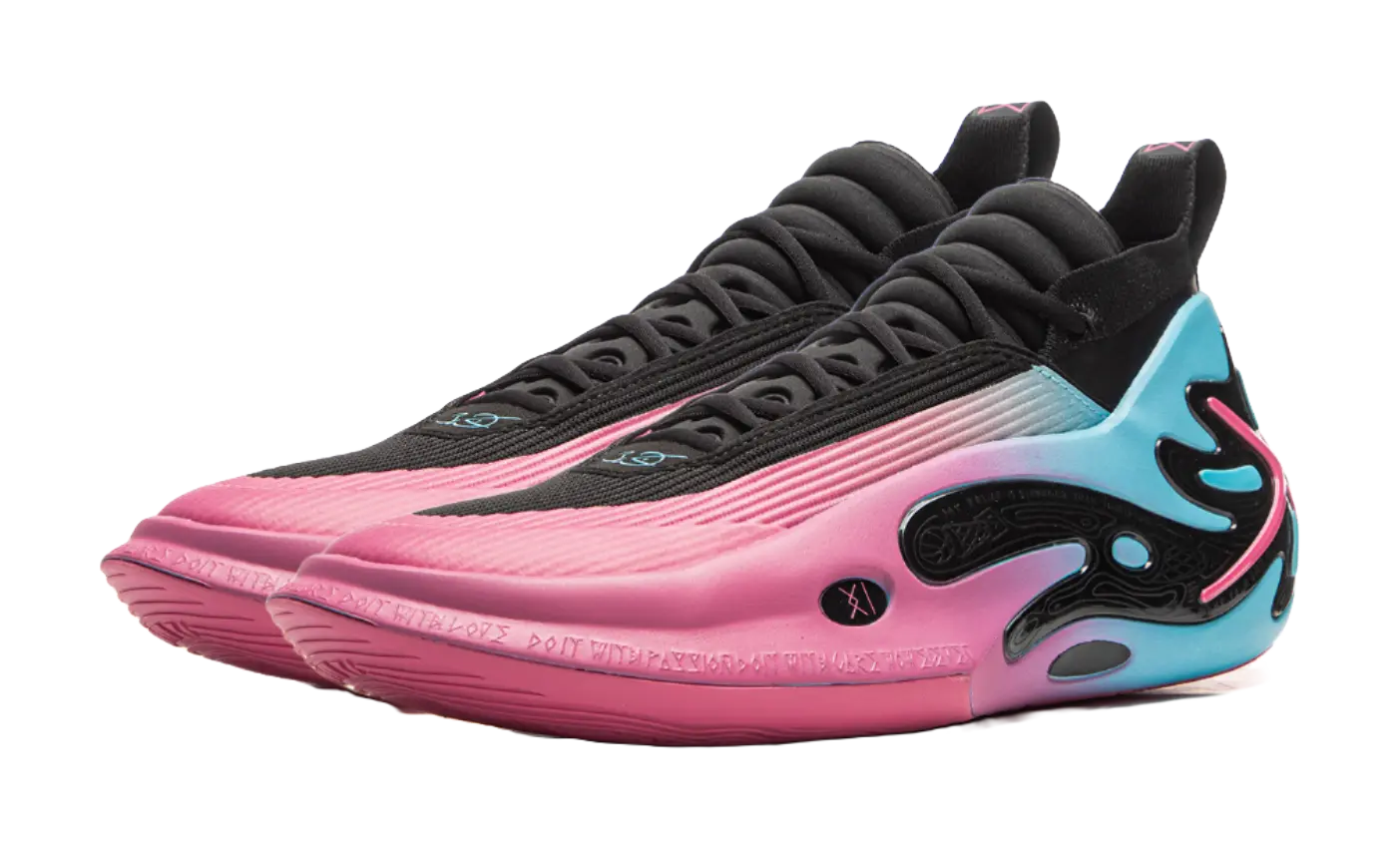 LINING Wow11 Basketball Shoes Mens Mid top Black Pink 