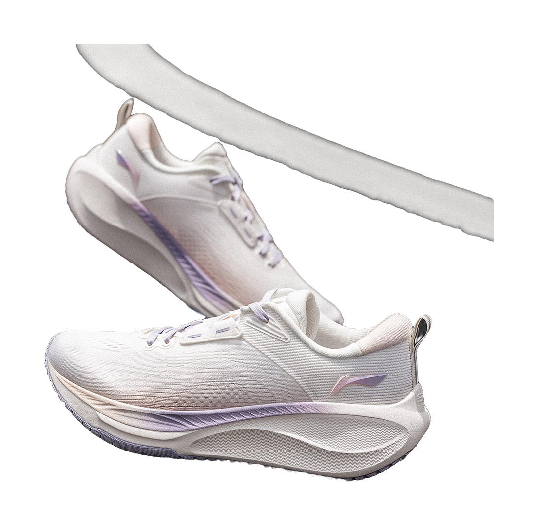 LINING Wu Leaping 2.0 V2 Running Shoes Women's Low top Mist White/Light Bud Orange 