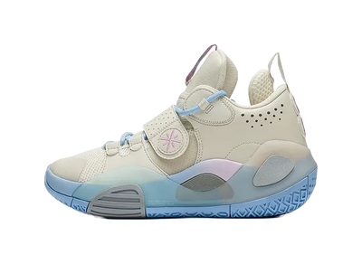 LINING YOUNG ALL CITY 8 Shock Absorbers Rebound Mid top Childrens Basketball Shoes White Blue 