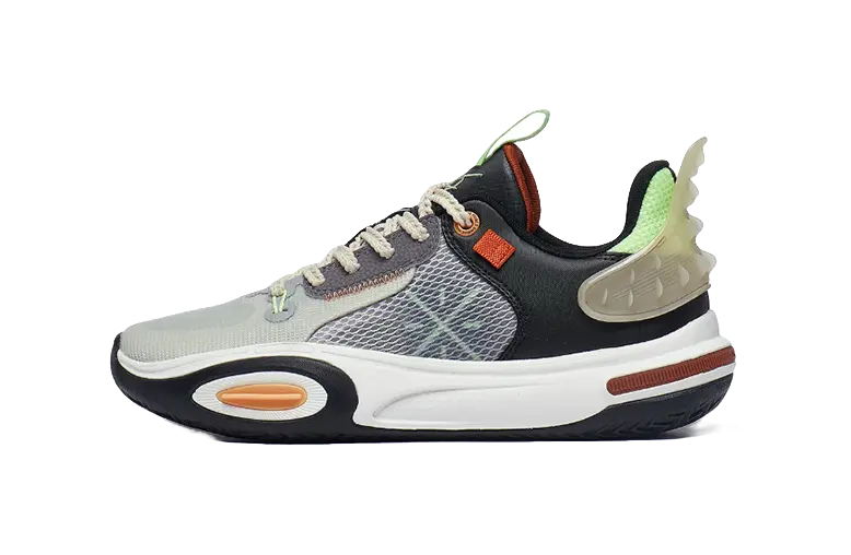 LINING YOUNG All City 11 YOUNG Slip Resistant Rebound Low top Basketball Shoes Gray Black Kids  vjsneaker.com