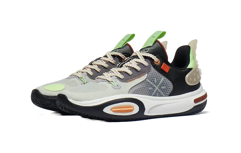 LINING YOUNG All City 11 YOUNG Slip Resistant Rebound Low top Basketball Shoes Gray Black Kids  vjsneaker.com