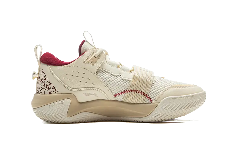 LINING YOUNG Anti-Slip And Wear-Resistant Rebound Childrens Basketball Shoes Ecru/Rock White Gray Teenagers  vjsneaker.com