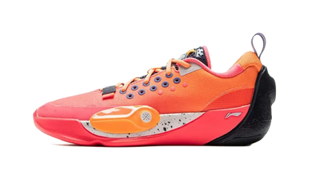 LINING YOUNG Anti Slip Wear Resistant Low Top Childrens Basketball Shoes Red Orange 