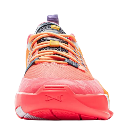 LINING YOUNG Anti Slip Wear Resistant Low Top Childrens Basketball Shoes Red Orange 