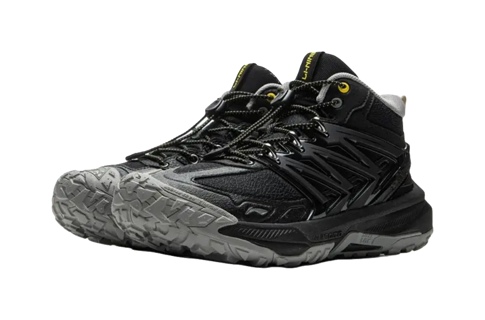 LINING YOUNG Anti-Slip Wear-Resistant Mid-Top Kids Outdoor Shoes Black Kids  vjsneaker.com