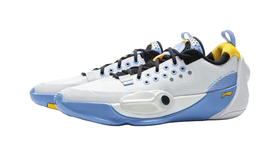 LINING YOUNG Basketball Anti-Slip Wear-Resistant Low-Top Childrens Basketball Shoes White Blue Kids  vjsneaker.com