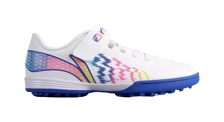 LINING YOUNG Cushioning, Wear Resistant Low Top Kids Soccer Shoes White Blue 