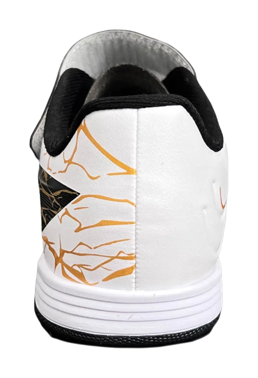 LINING YOUNG Football Anti Slip Wear Resistant Low Top Kids Soccer Shoes Standard White/Antique Gold/Black Kids  vjsneaker.com