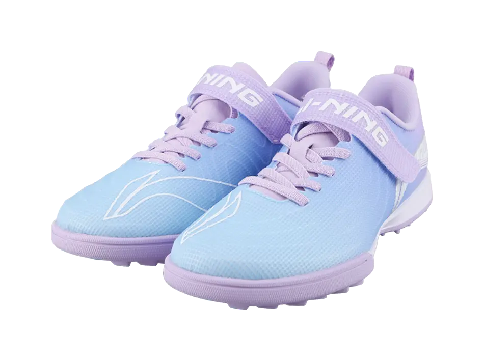 LINING YOUNG Kids Soccer Shoes Blue Purple Kids  vjsneaker.com