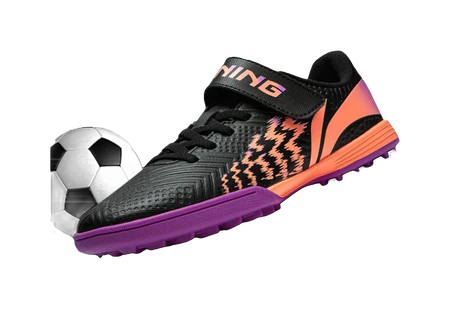 LINING YOUNG Low Top Kids Soccer Shoes Black 