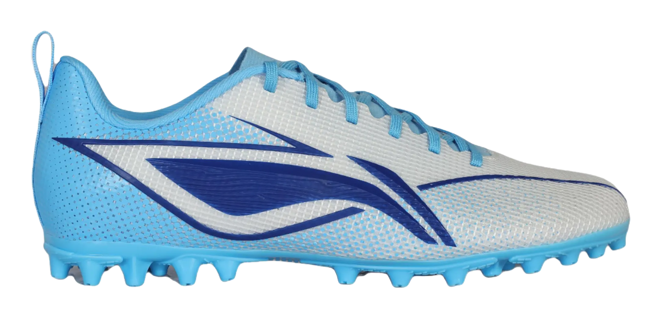 LINING YOUNG Low Top Kids Soccer Shoes Fluorescent Sky Blue  vjsneaker.com