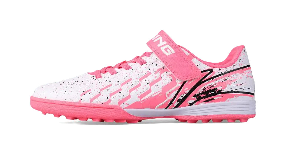 LINING YOUNG Low-Top Kids Soccer Shoes Neon Pink Kids 