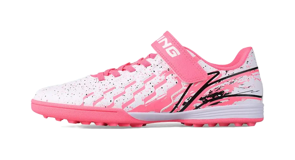 LINING YOUNG Low-Top Kids Soccer Shoes Neon Pink Kids 