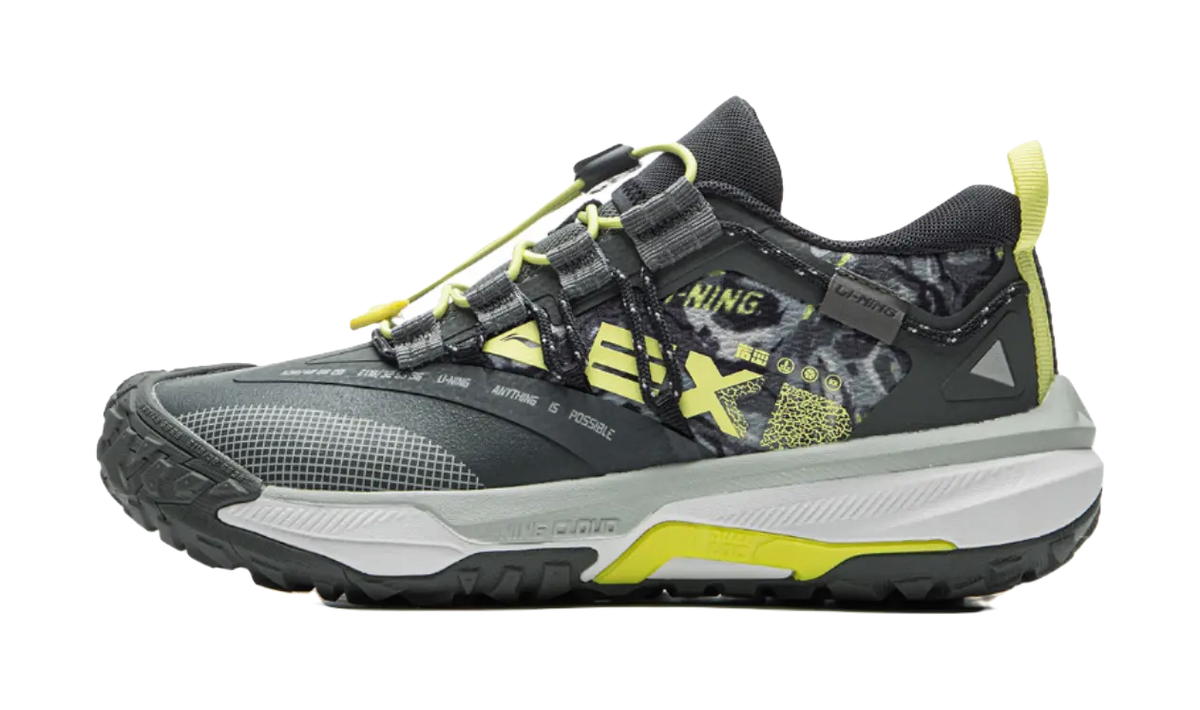 LINING YOUNG Outdoor Cushioning Rebound Support Low-Top Kids Outdoor Shoes Thunderstorm Gray Kids  vjsneaker.com