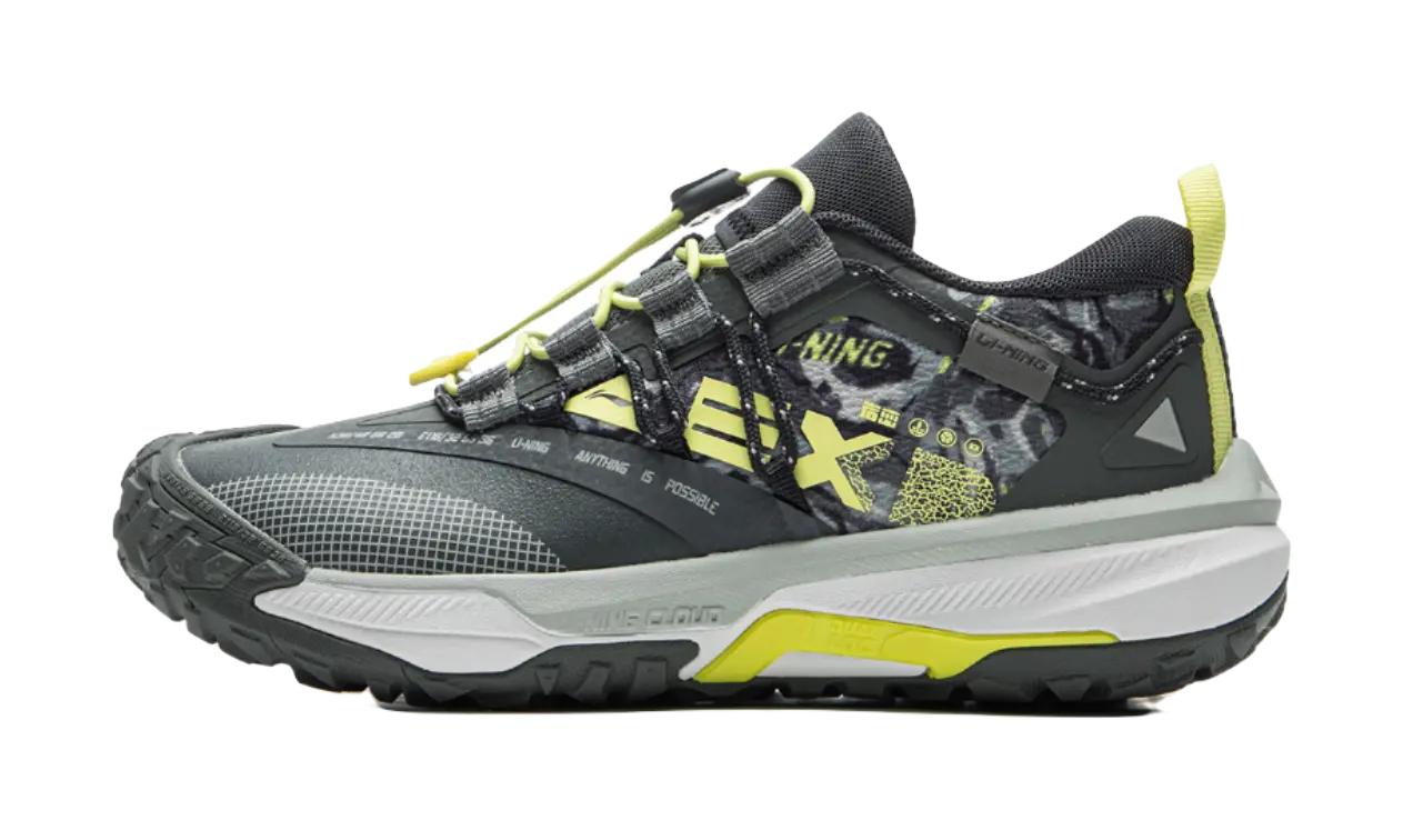 LINING YOUNG Outdoor Cushioning Rebound Support Low-Top Kids Outdoor Shoes Thunderstorm Gray Kids  vjsneaker.com