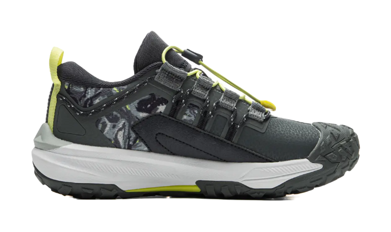 LINING YOUNG Outdoor Cushioning Rebound Support Low-Top Kids Outdoor Shoes Thunderstorm Gray Kids  vjsneaker.com