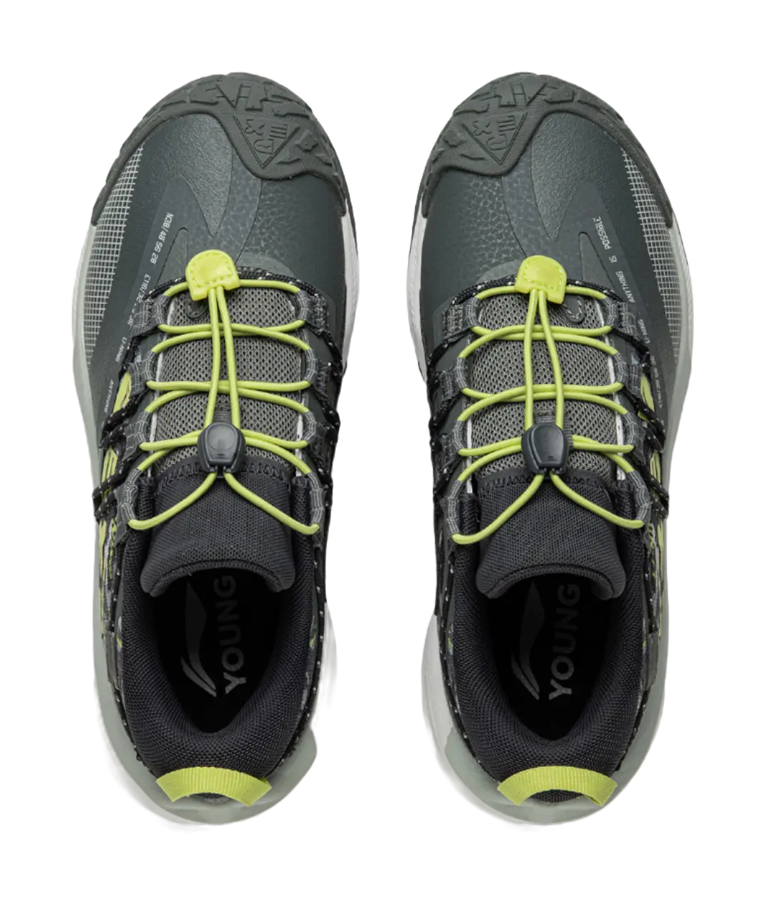 LINING YOUNG Outdoor Cushioning Rebound Support Low-Top Kids Outdoor Shoes Thunderstorm Gray Kids  vjsneaker.com