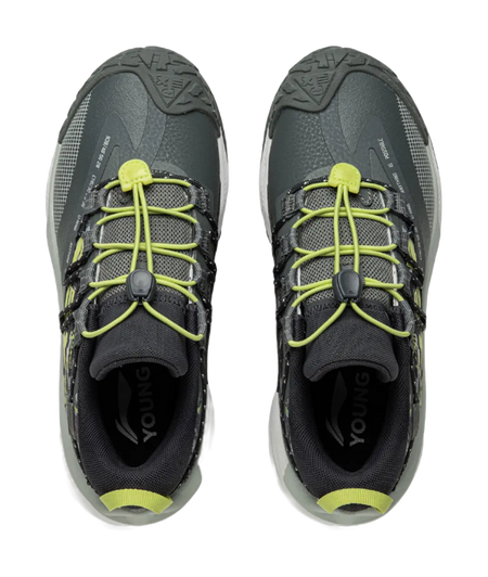 LINING YOUNG Outdoor Cushioning Rebound Support Low-Top Kids Outdoor Shoes Thunderstorm Gray Kids  vjsneaker.com