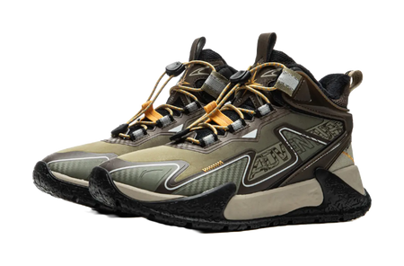 LINING YOUNG Outdoor Slip Resistant Cushioning Rebound Thermal Mid Top Kids Outdoor Shoes Agarwood Green Kids  vjsneaker.com