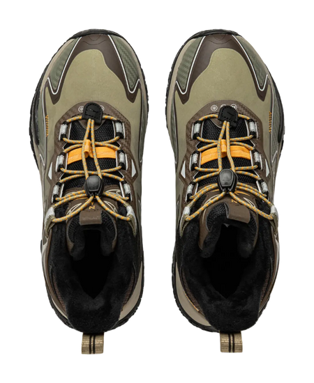 LINING YOUNG Outdoor Slip Resistant Cushioning Rebound Thermal Mid Top Kids Outdoor Shoes Agarwood Green Kids  vjsneaker.com